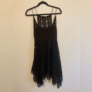 FREE PEOPLE - Black Lace Dress - Summer - Gothic - Asymmetrical